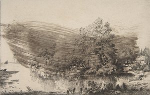 Våningshus ved bredden av Oise, 1868. av Felix Bracquemond