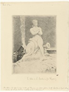 Statue La Résistance (motstand) av Alexandre Falguière og soldater under beleiringen av Paris La motstand Siège de Paris en 1870 (serietittel) av Felix Bracquemond