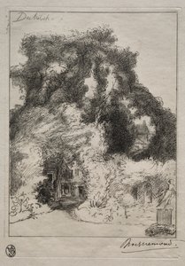 The Garden of the Inn at Dulwich, ca. 1870. av Felix Bracquemond