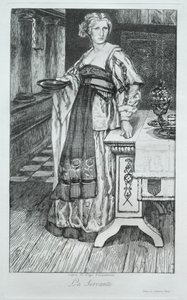 The Maidservant, etter H. Leys, 1868. av Felix Bracquemond