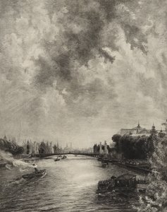 Uten tittel (Utsikt over Seinen) av Felix Bracquemond