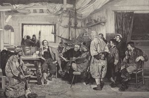 Peter den store ble undervist i skipsbyggingskunsten i Holland i 1697 (gravering) av Felix Cogen