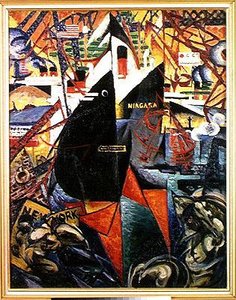 The Port (olje på lerret) av Felix Del Marle