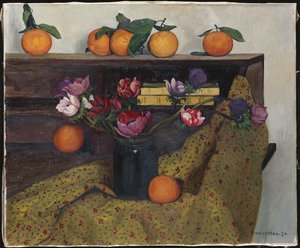 Anemoner og appelsiner, 1924 av Felix Edouard Vallotton