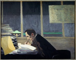 Felix Feneon på Revue Blanche (olje om bord av Felix Edouard Vallotton