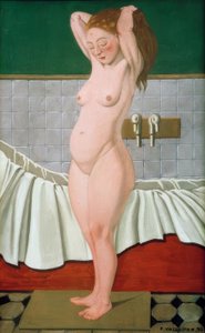 Kvinne i bad gjør håret hennes av Felix Edouard Vallotton