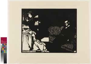 Klargjøring for et besøk, plate åtte fra Intimacies, 1898 av Felix Edouard Vallotton