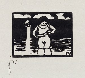Girl Removing her Shirt, VI fra "Les Petites Baigneuses", 1893 av Felix Edouard Vallotton