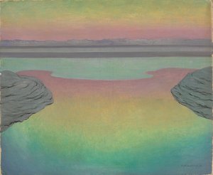 Høyvann i kveldslys, 1915 av Felix Edouard Vallotton