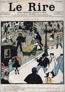 På gaten - Forside av avisen "" Le Rire"", av 6. januar 1898, tegning av Felix Vallotton av Felix Edouard Vallotton