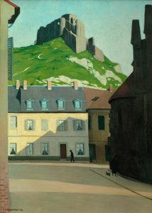 Chateau Gaillard og Place des Andelys av Felix Edouard Vallotton