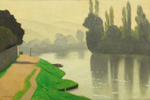 Morgentåke ved Andelys, 1917. av Felix Edouard Vallotton
