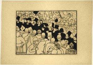 Paradere gjennom gatene i én fil av Felix Edouard Vallotton