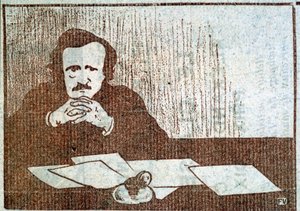 Portrett av Edgar Allan Poe - gravering av Félix Vallotton, rundt 1900 av Felix Edouard Vallotton