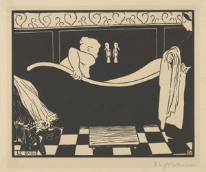 The Bath (Le Bain), 1894 (tresnitt på kremvevd papir) av Felix Edouard Vallotton