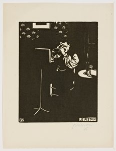 The Cornet, fra serien "Musical Instruments", 1896-97 av Felix Edouard Vallotton