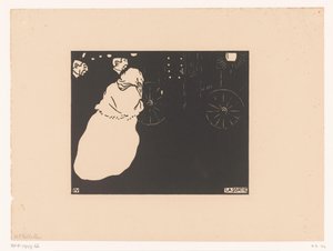 To herrer og en dame i en vogn La Sortie (tittel på objekt) av Felix Edouard Vallotton