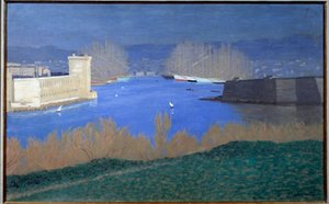 Utsikt over havnen i Marseille Maleri av Felix Vallotton (1865-1925) 1901 Privat samling - Utsikt over havnen i Marseille. Maleri av Felix Vallotton (1865-1925) av Felix Edouard Vallotton