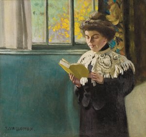 Kvinne som leser ved et vindu, ca. 1904 av Felix Edouard Vallotton