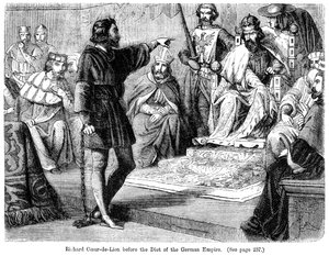 Kong Richard I 1157-1199 før Diet of the German Empire, 1800-tallet.