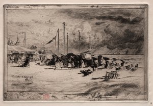 En storm ved Trouville av Felix Hilaire Buhot