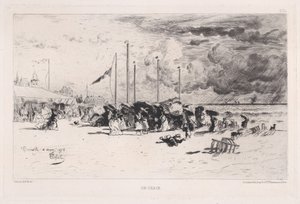 En storm ved Trouville, 1874. av Felix Hilaire Buhot