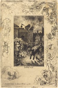 A cette lueur soudaine... I det plutselige lysglimt..., 1878. av Felix Hilaire Buhot