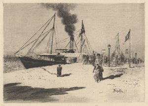 Pier ved Trouville (brygge ved Trouville) av Felix Hilaire Buhot