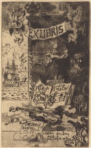 Ex-libris de Léon Lerey (Ex-libris av Leon Lerey) av Felix Hilaire Buhot