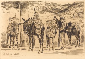 Ark med esler fra sør, 1873. av Felix Hilaire Buhot