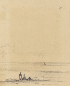 Figurer på en kysten [verso] av Felix Hilaire Buhot