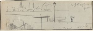 Gillingham Pier, London [verso] av Felix Hilaire Buhot