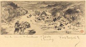 Inngangen til Landemer Hague, ca. 1873. av Felix Hilaire Buhot