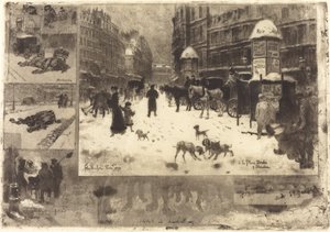 Vinter i Paris av Felix Hilaire Buhot