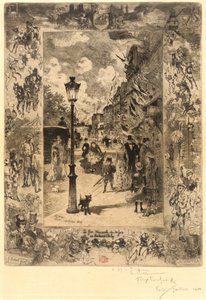 Nasjonaldagen på Boulevard Clichy (nasjonal helligdag på Boulevard de Clichy) av Felix Hilaire Buhot