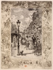 Nasjonaldagen på Boulevard Clichy Nasjonalferien på Boulevard de Clichy, 1878. av Felix Hilaire Buhot