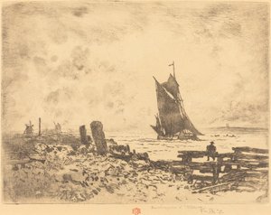 La Petite Marine - Souvenir of Medway (motsikker) av Felix Hilaire Buhot