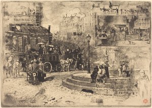 Place Pigalle i 1878 (Place Pigalle i 1878) av Felix Hilaire Buhot