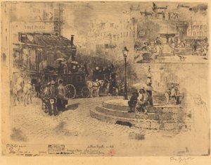 Place Pigalle i 1878 (Place Pigalle i 1878) av Felix Hilaire Buhot