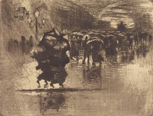 Le Petit Enterrement The Burial - Small Plate, 1878. av Felix Hilaire Buhot