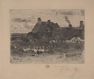 De små hyttene av Felix Hilaire Buhot