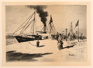 Vintermorgen på kaiene av Felix Hilaire Buhot