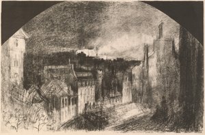 Montmartre 14. juli (Bastilledagen i Montmartre) av Felix Hilaire Buhot