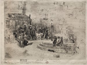 Place Pigalle i 1878 av Felix Hilaire Buhot