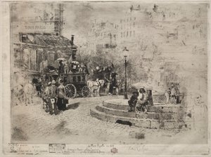 Place Pigalle i 1878, 1878. av Felix Hilaire Buhot