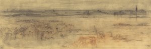 Seascape with a Fortified City at Right, Islands at Left and a Cottage in the Foreground, c1882.    1182014   no       norwegian Successfully Translated  Original: Louksor Thèbes, Vue Générale des Ruines, 1851-52. Translat: Louksor Thèbes, Vue Générale des av Felix Hilaire Buhot