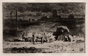 Eslene ved Cailles-høyden, ca. 1875. av Felix Hilaire Buhot