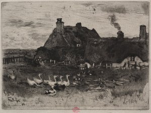 The Little Thatched Cottages, 1878. av Felix Hilaire Buhot