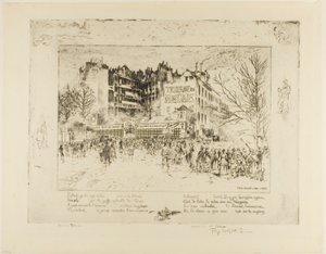 Place des Martyrs og Jailhouse Tavern av Felix Hilaire Buhot