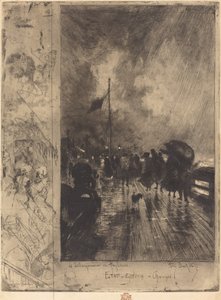 En landing i England av Felix Hilaire Buhot